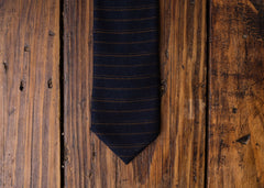 Navy Brown Stripe Necktie