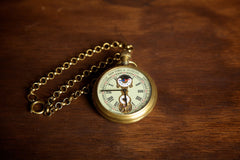 Open Face Moon Phase Pocket Watch