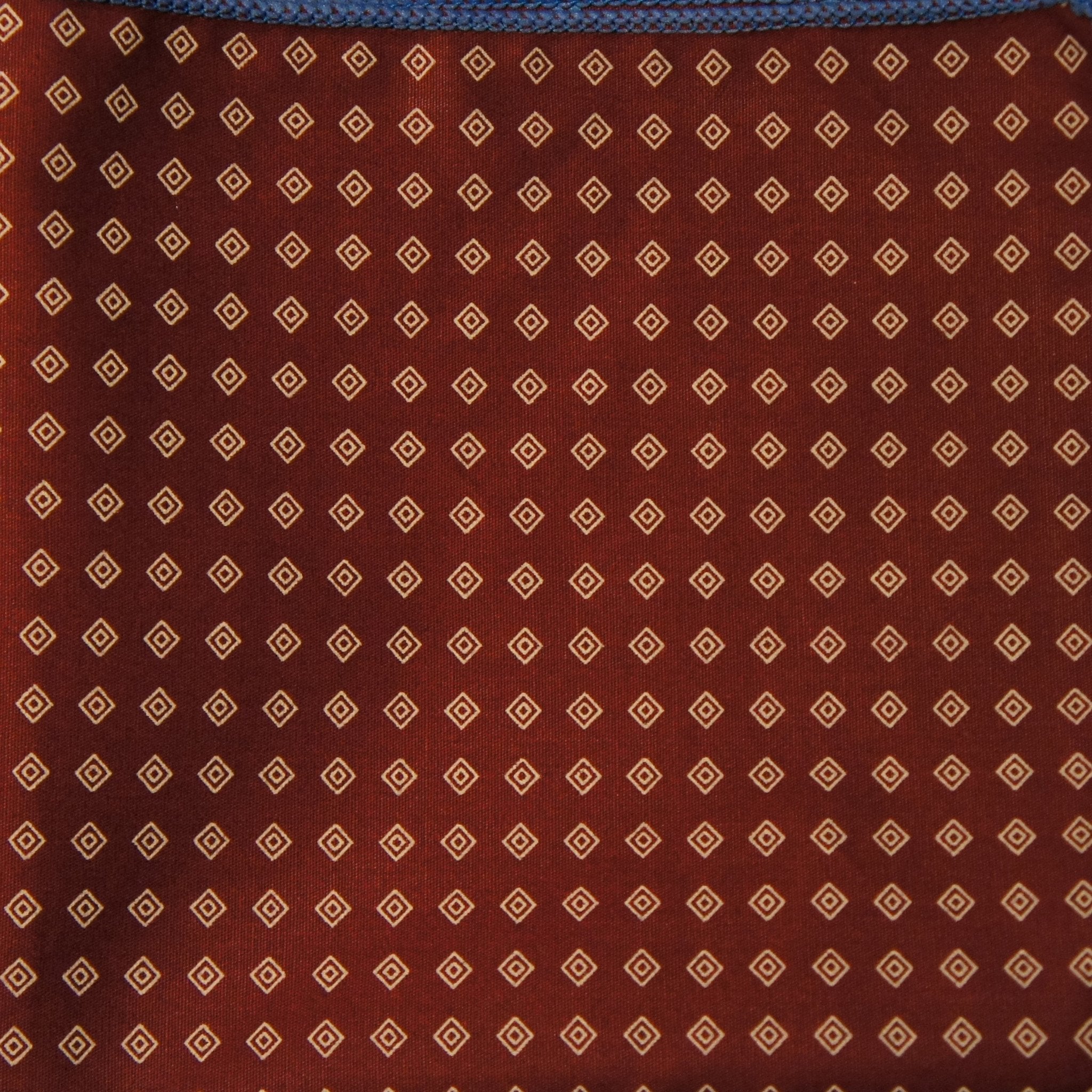 Reversible Burgundy with Blue Flowers Pocket Square
