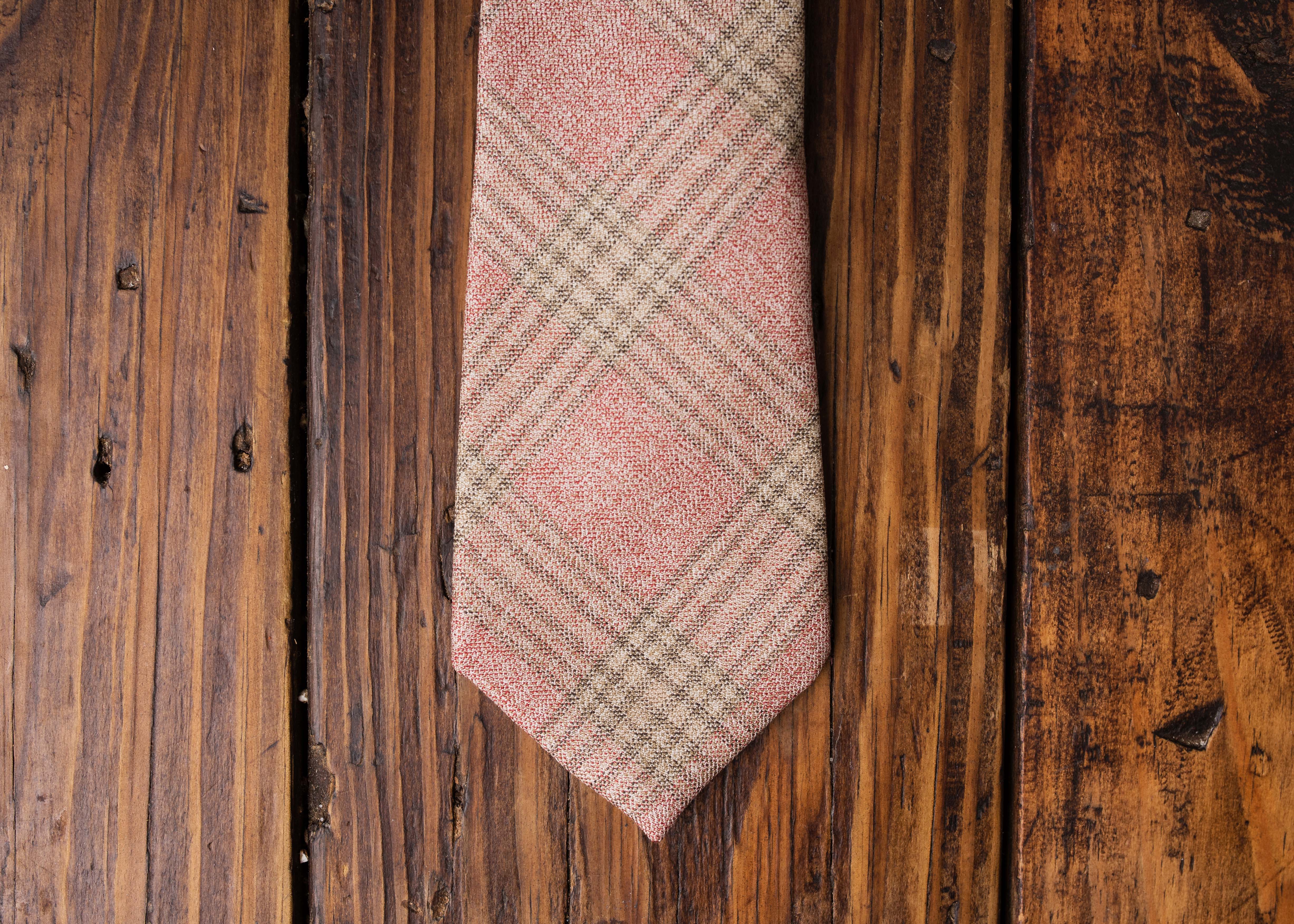 Salmon Check Necktie