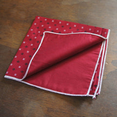 Red with Black and White Shapes Pocket Square