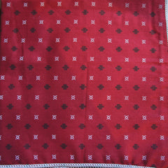 Red with Black and White Shapes Pocket Square