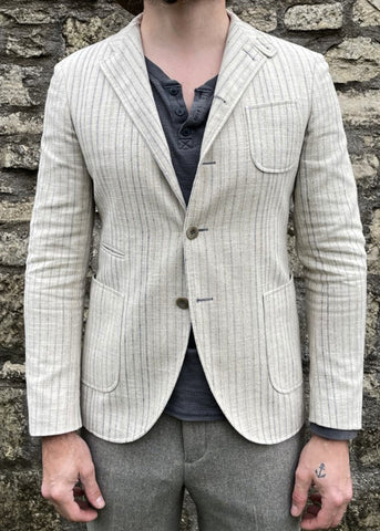 Curved Peak Lapel 3x6 Double Breasted Jacket