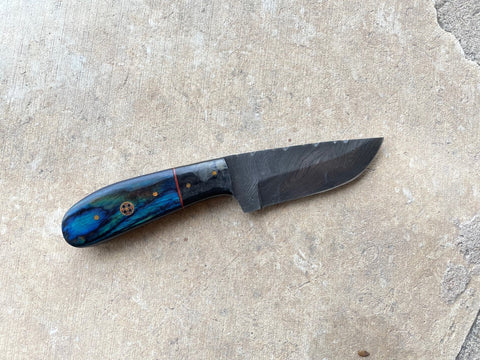 Knife Blue and black wood