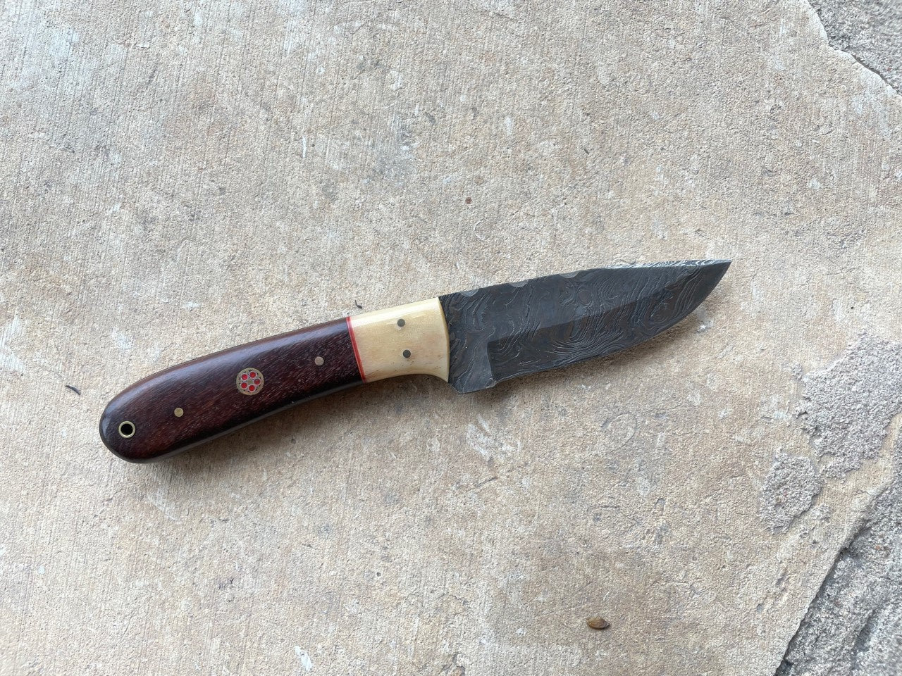Knife brown wood & bone