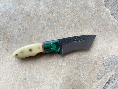 Knife Polished Bone Green Wood